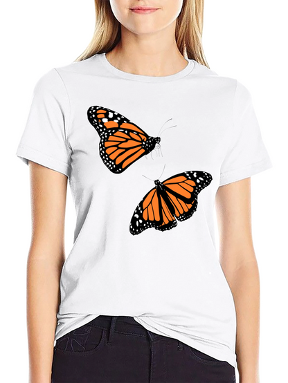 Butterfly Print Crew Neck T-Shirt