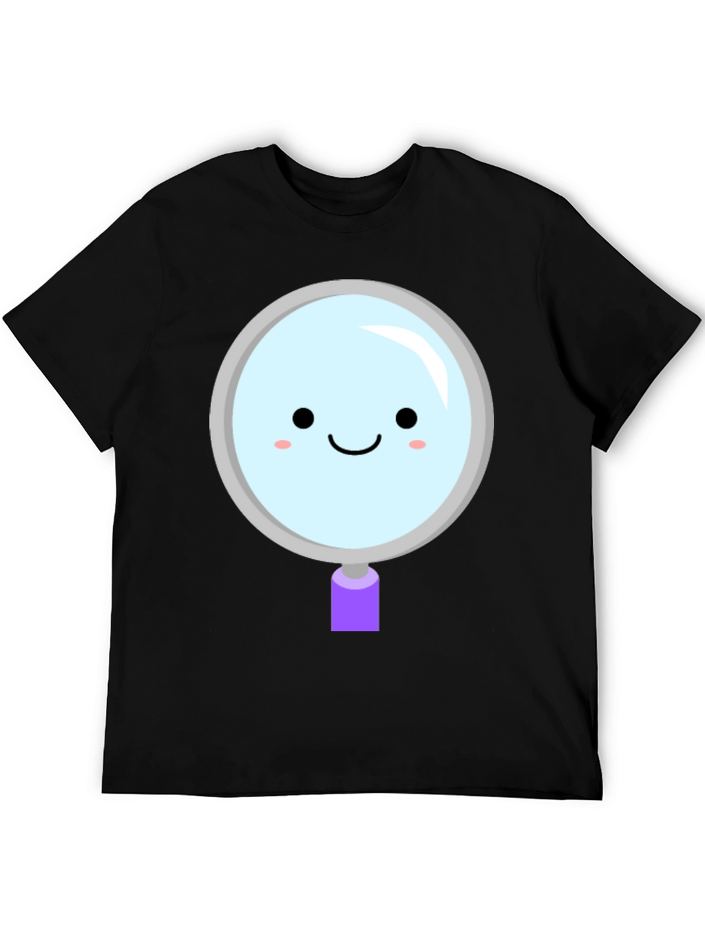 Cute Magnifying Glass Graphic Tee - Unisex Black T-Shirt