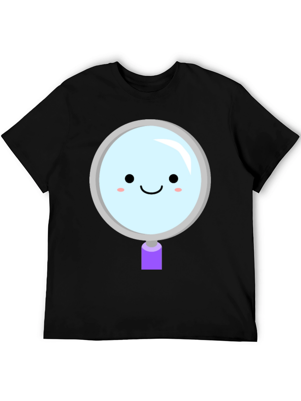 Cute Magnifying Glass Graphic Tee - Unisex Black T-Shirt