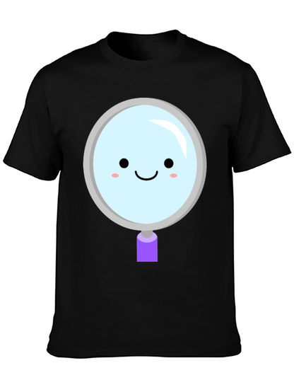 Cute Magnifying Glass Graphic Tee - Unisex Black T-Shirt