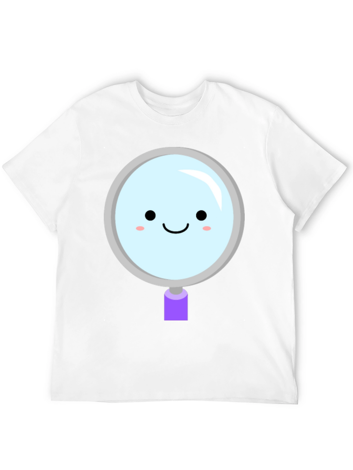 Cute Magnifying Glass Graphic Tee - Unisex Black T-Shirt