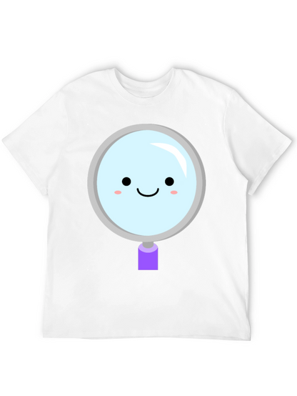 Cute Magnifying Glass Graphic Tee - Unisex Black T-Shirt