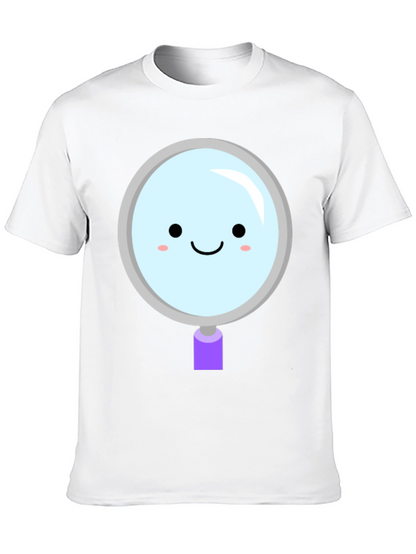 Cute Magnifying Glass Graphic Tee - Unisex Black T-Shirt