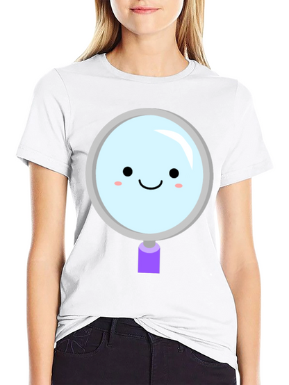 Cute Magnifying Glass Graphic Tee - Unisex Black T-Shirt