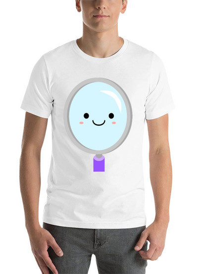 Cute Magnifying Glass Graphic Tee - Unisex Black T-Shirt