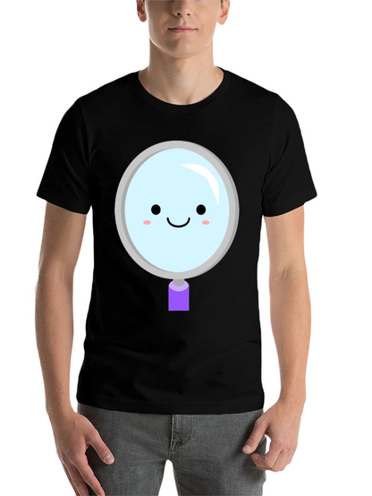 Cute Magnifying Glass Graphic Tee - Unisex Black T-Shirt