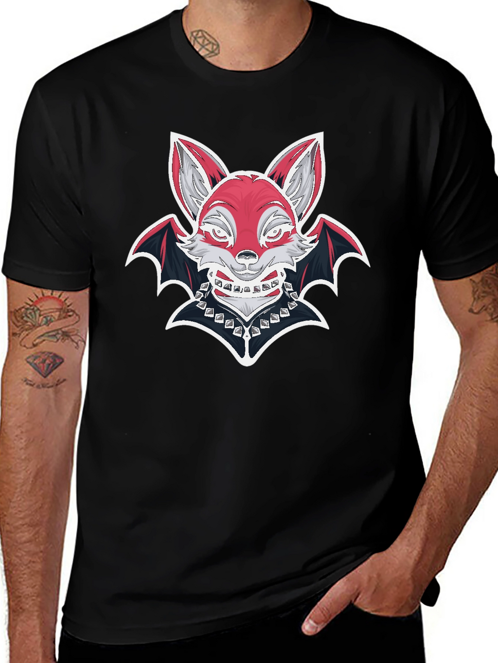 Fox Bat Graphic T-Shirt - Unique Design