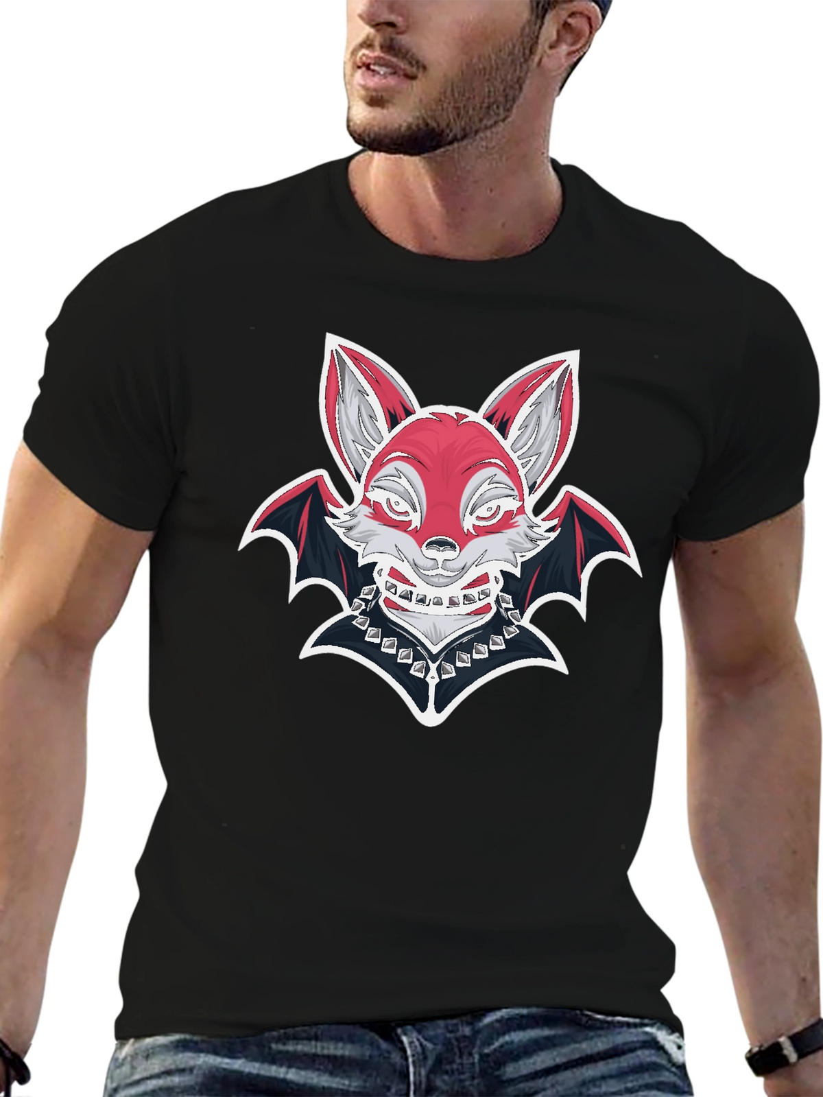 Fox Bat Graphic T-Shirt - Unique Design