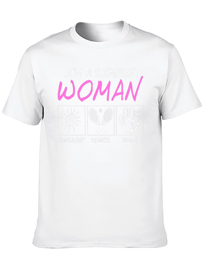 Simple Woman Tennis Sunshine Dogs T-Shirt