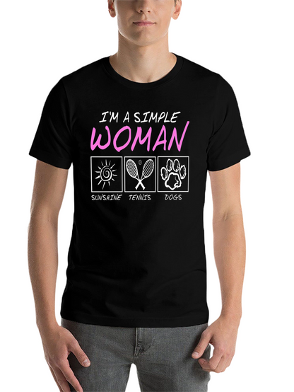 Simple Woman Tennis Sunshine Dogs T-Shirt