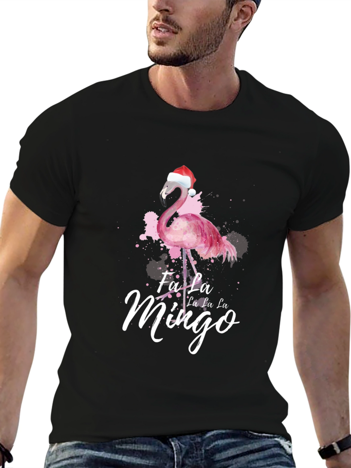Festive Flamingo Christmas T-Shirt