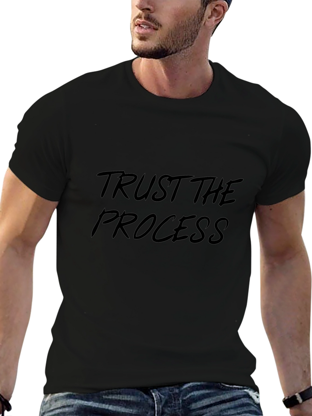 Trust the Process Black Graphic Tee