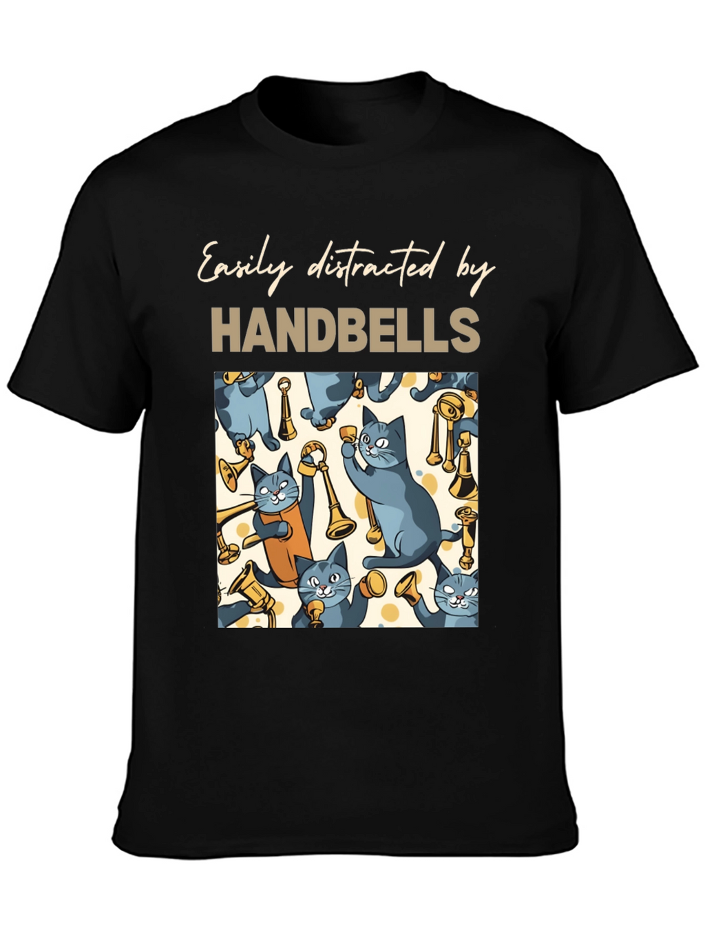 Cat Handbell Lover T-Shirt - Easily Distracted