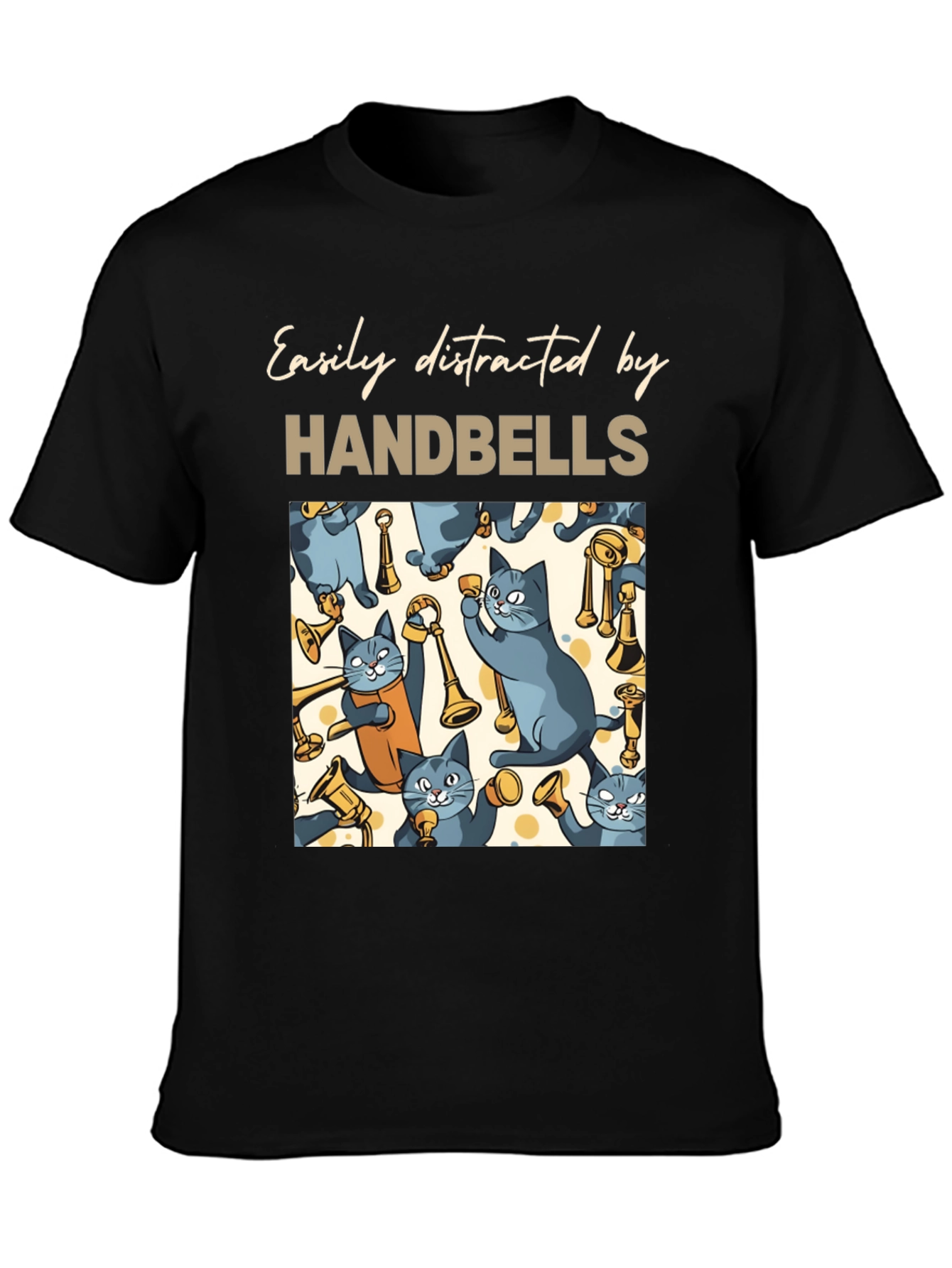 Cat Handbell Lover T-Shirt - Easily Distracted