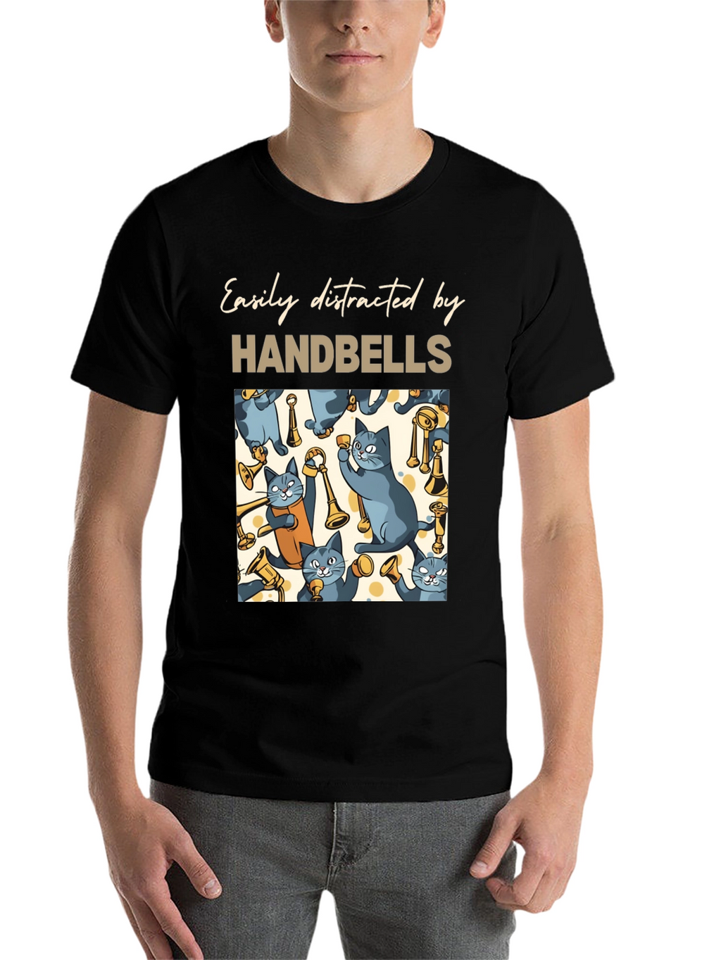 Cat Handbell Lover T-Shirt - Easily Distracted