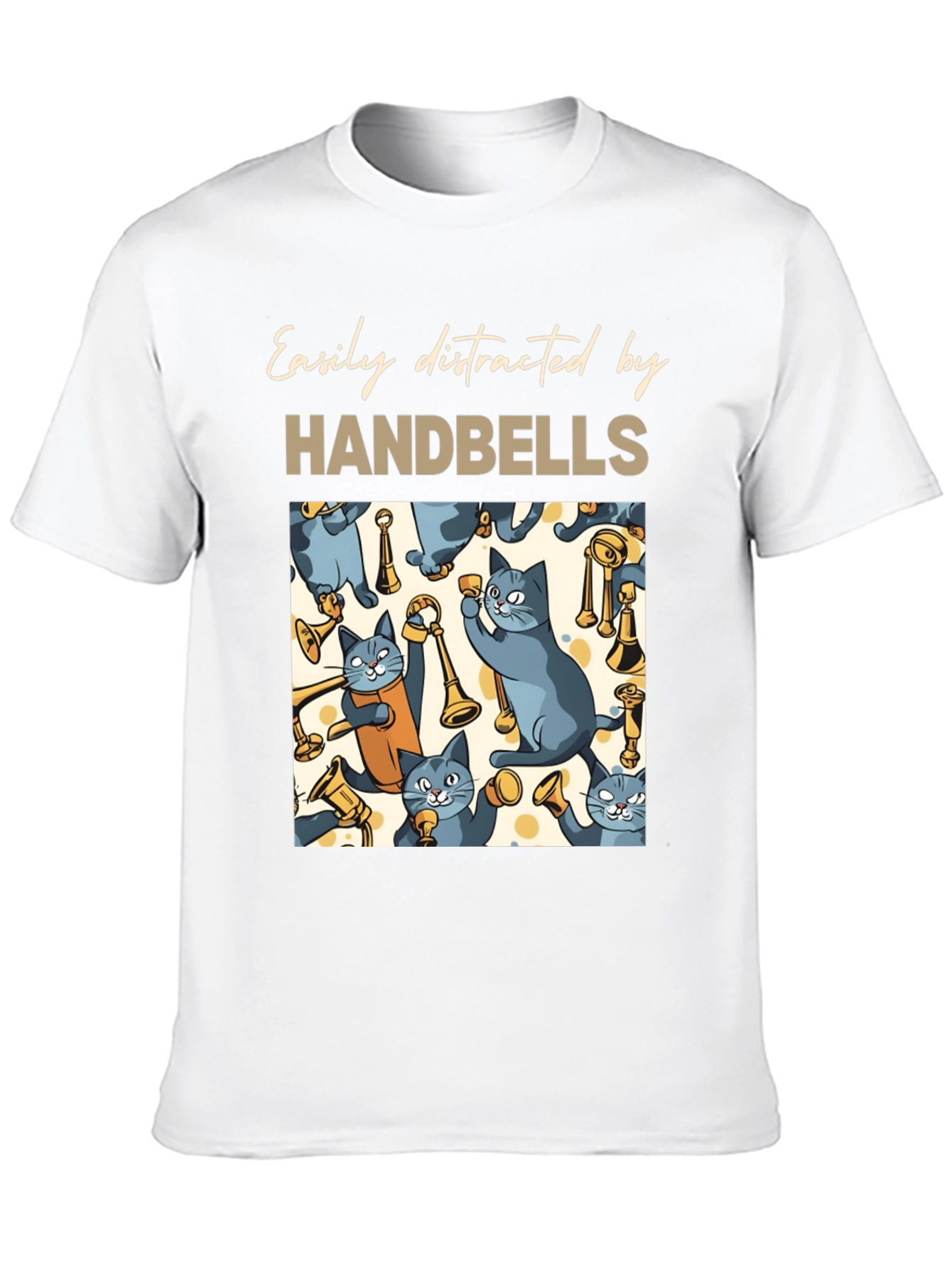 Cat Handbell Lover T-Shirt - Easily Distracted