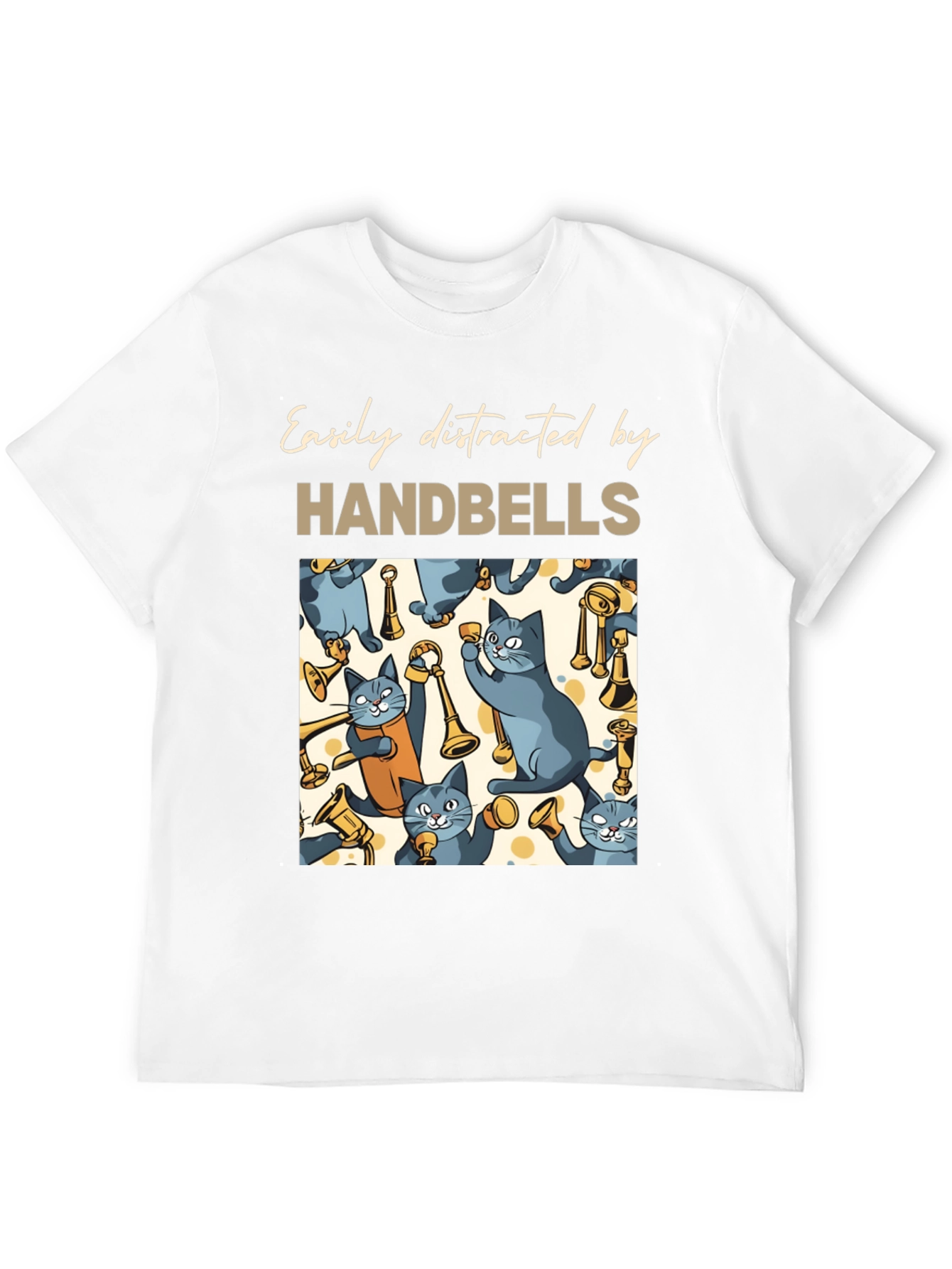 Cat Handbell Lover T-Shirt - Easily Distracted