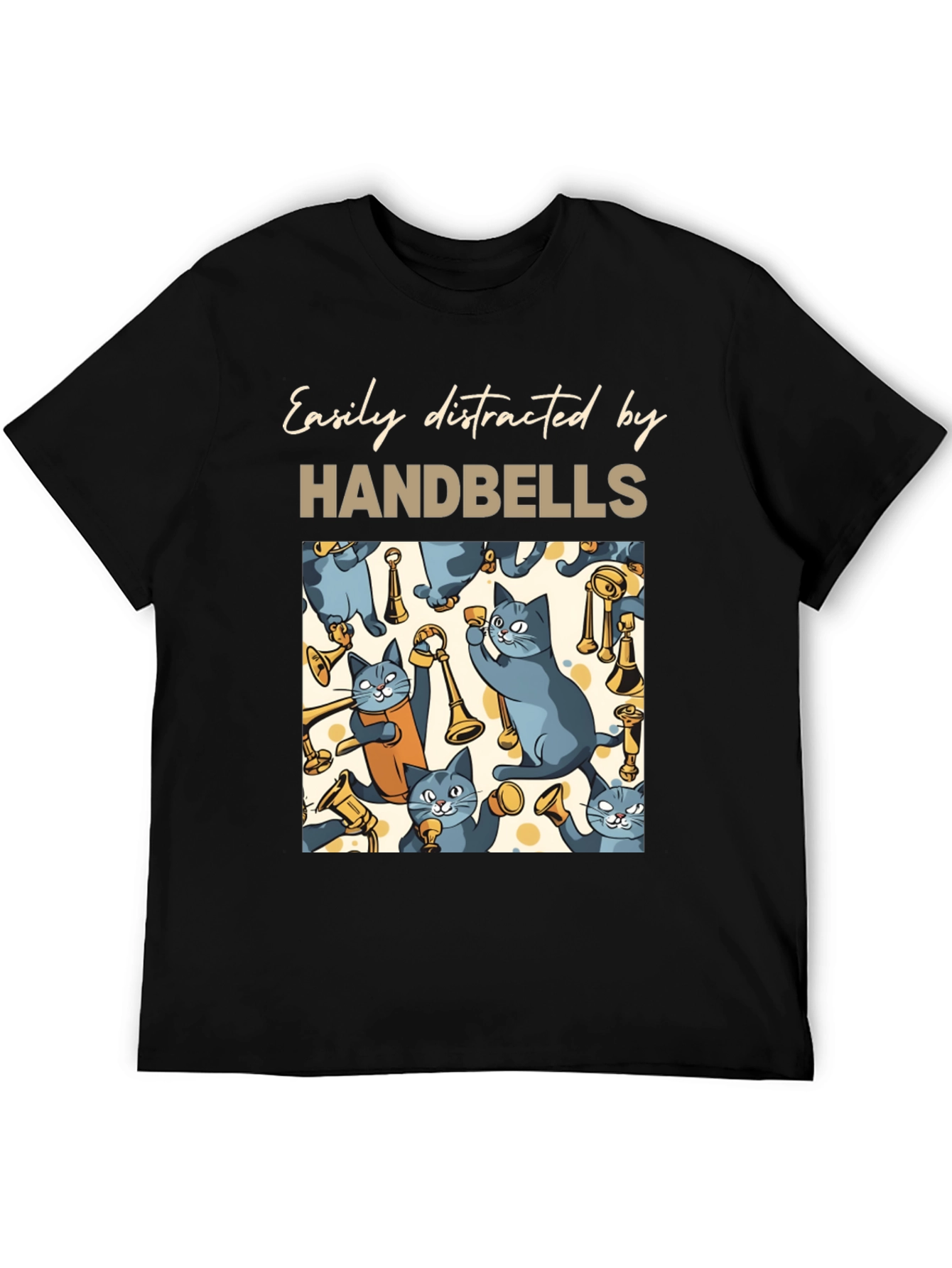 Cat Handbell Lover T-Shirt - Easily Distracted