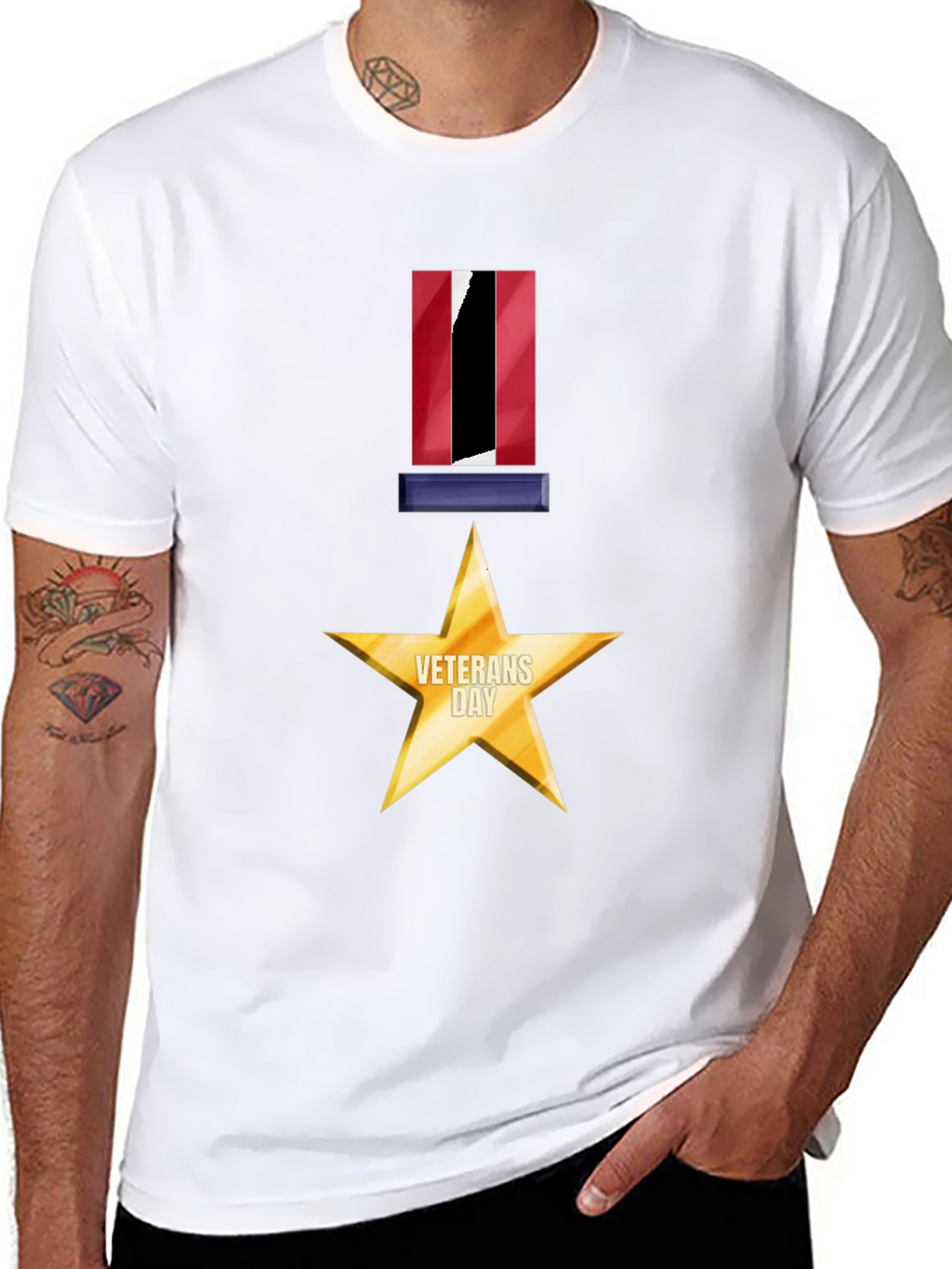 Veterans Day Star Medal Graphic Tee