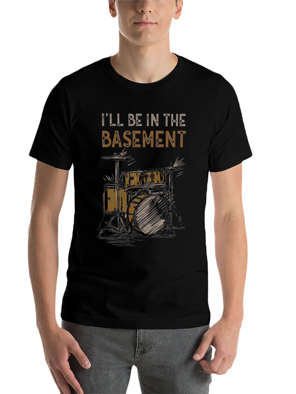 Basement Drummer T-Shirt - Music Lovers Tee