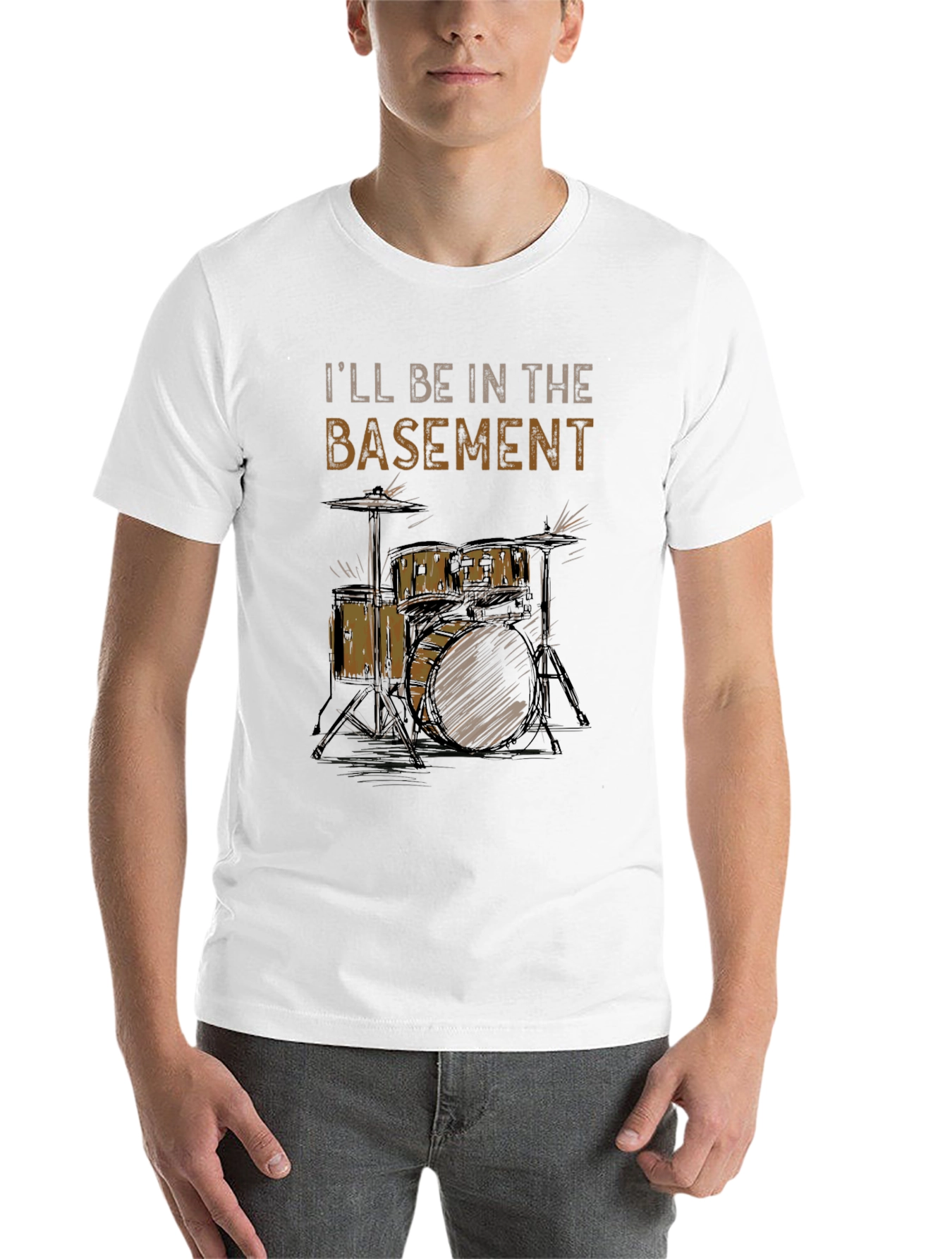 Basement Drummer T-Shirt - Music Lovers Tee