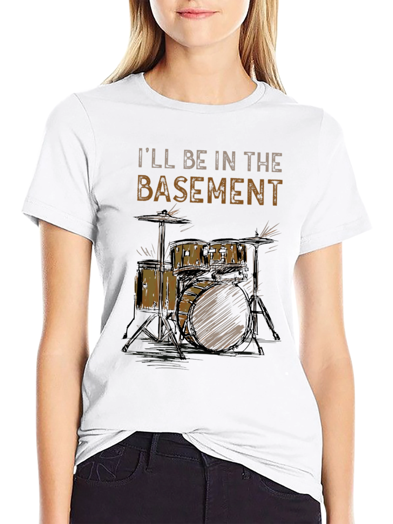 Basement Drummer T-Shirt - Music Lovers Tee