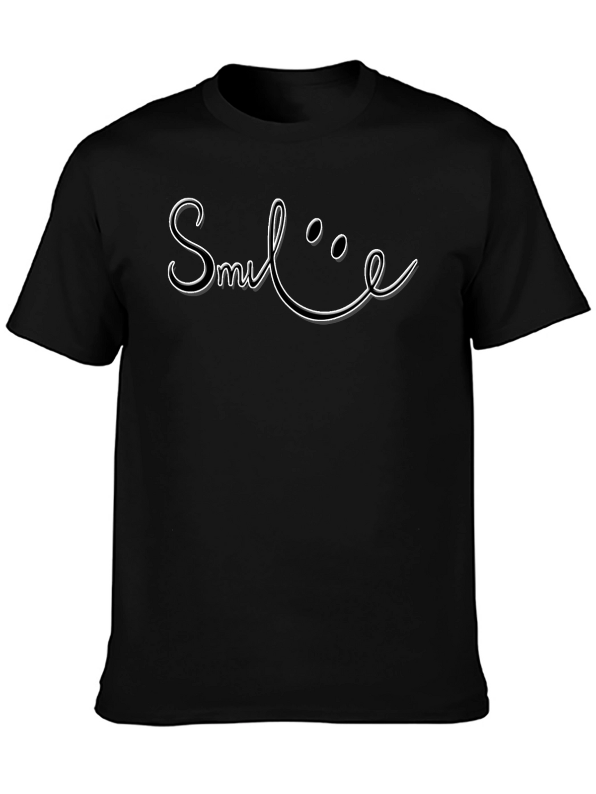 Smile Graphic Tee - Classic Black Cotton T-Shirt