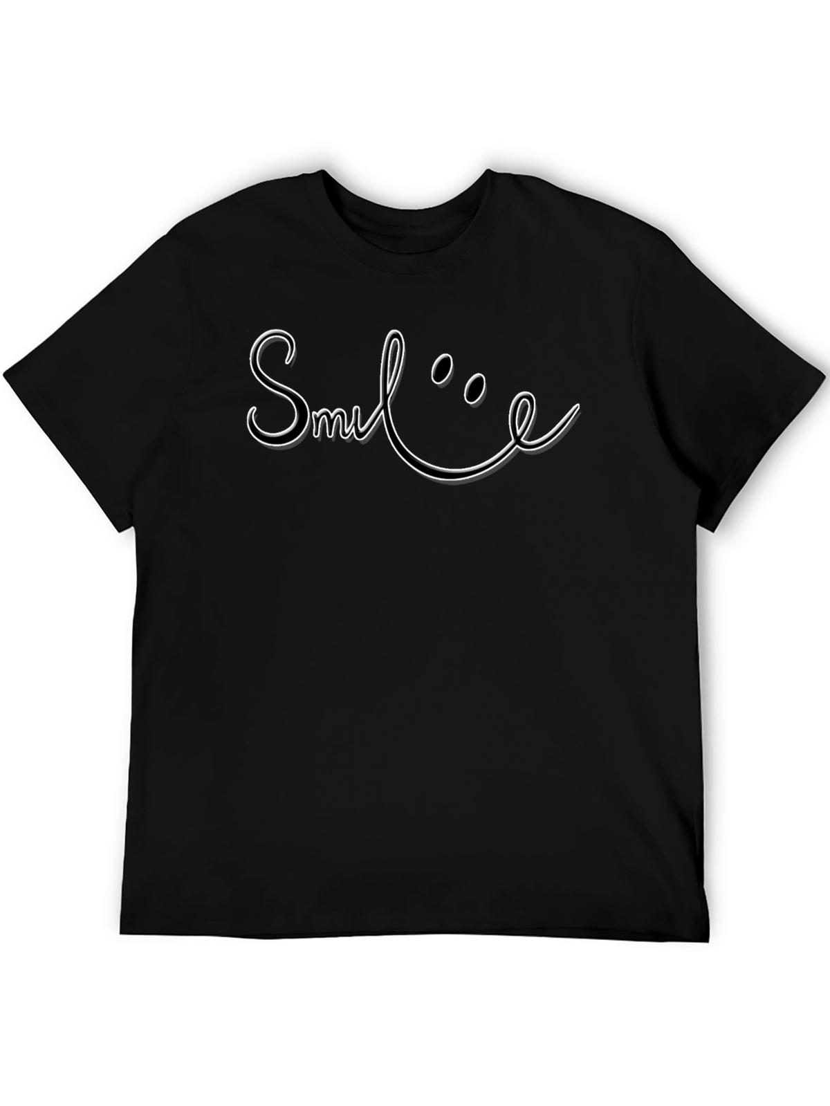 Smile Graphic Tee - Classic Black Cotton T-Shirt