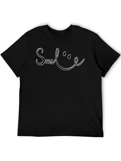 Smile Graphic Tee - Classic Black Cotton T-Shirt