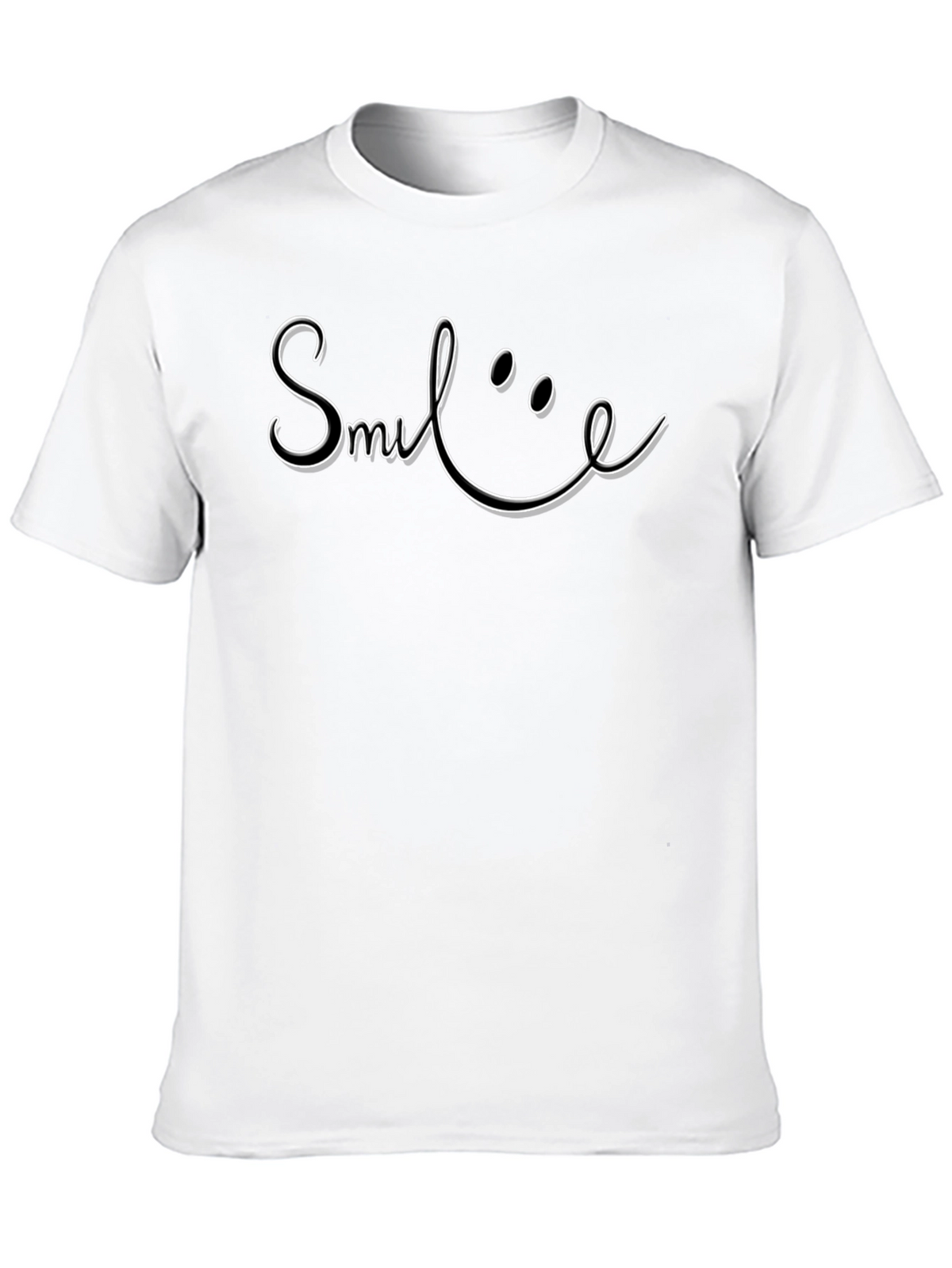 Smile Graphic Tee - Classic Black Cotton T-Shirt