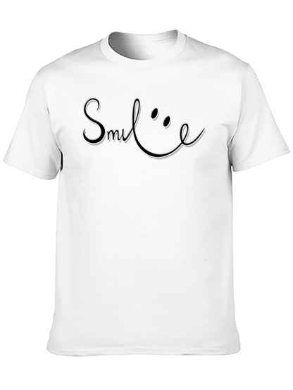 Smile Graphic Tee - Classic Black Cotton T-Shirt