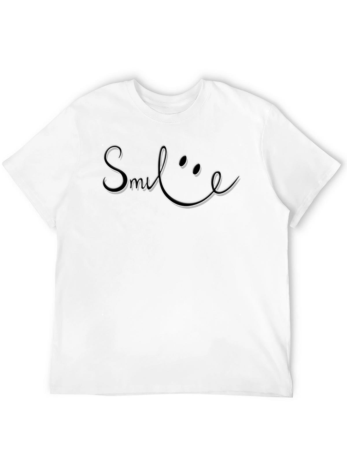 Smile Graphic Tee - Classic Black Cotton T-Shirt