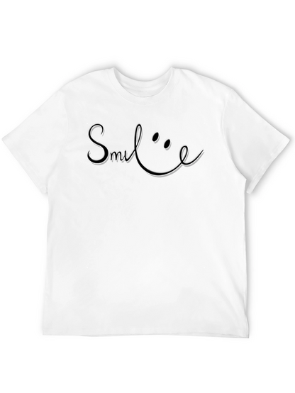 Smile Graphic Tee - Classic Black Cotton T-Shirt