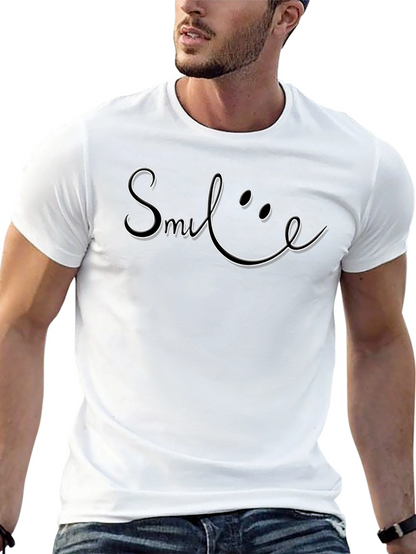 Smile Graphic Tee - Classic Black Cotton T-Shirt