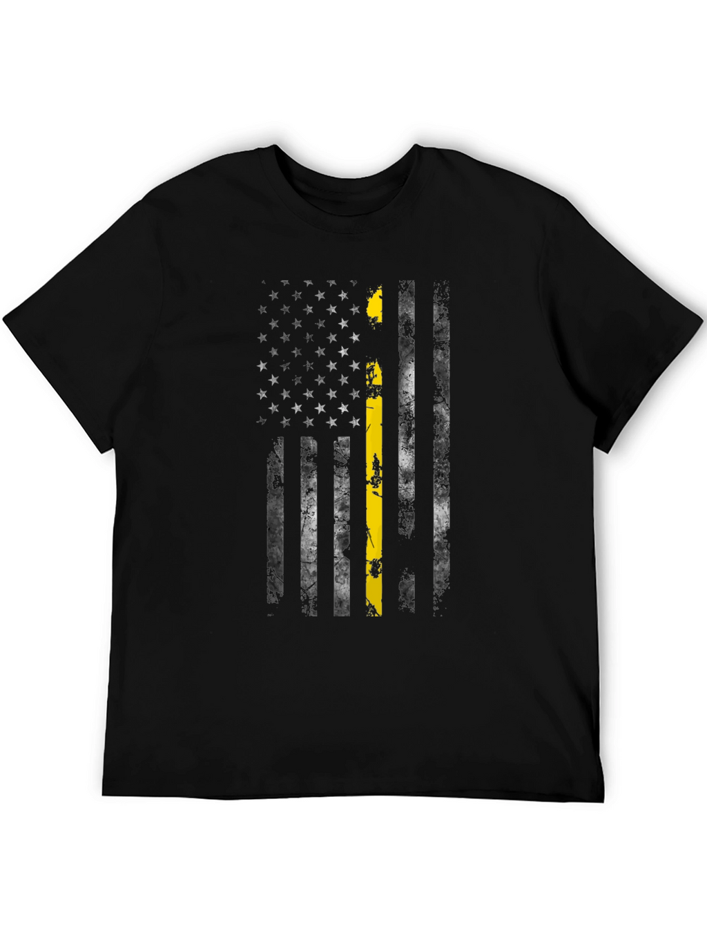 Thin Yellow Line US Flag Black T-Shirt