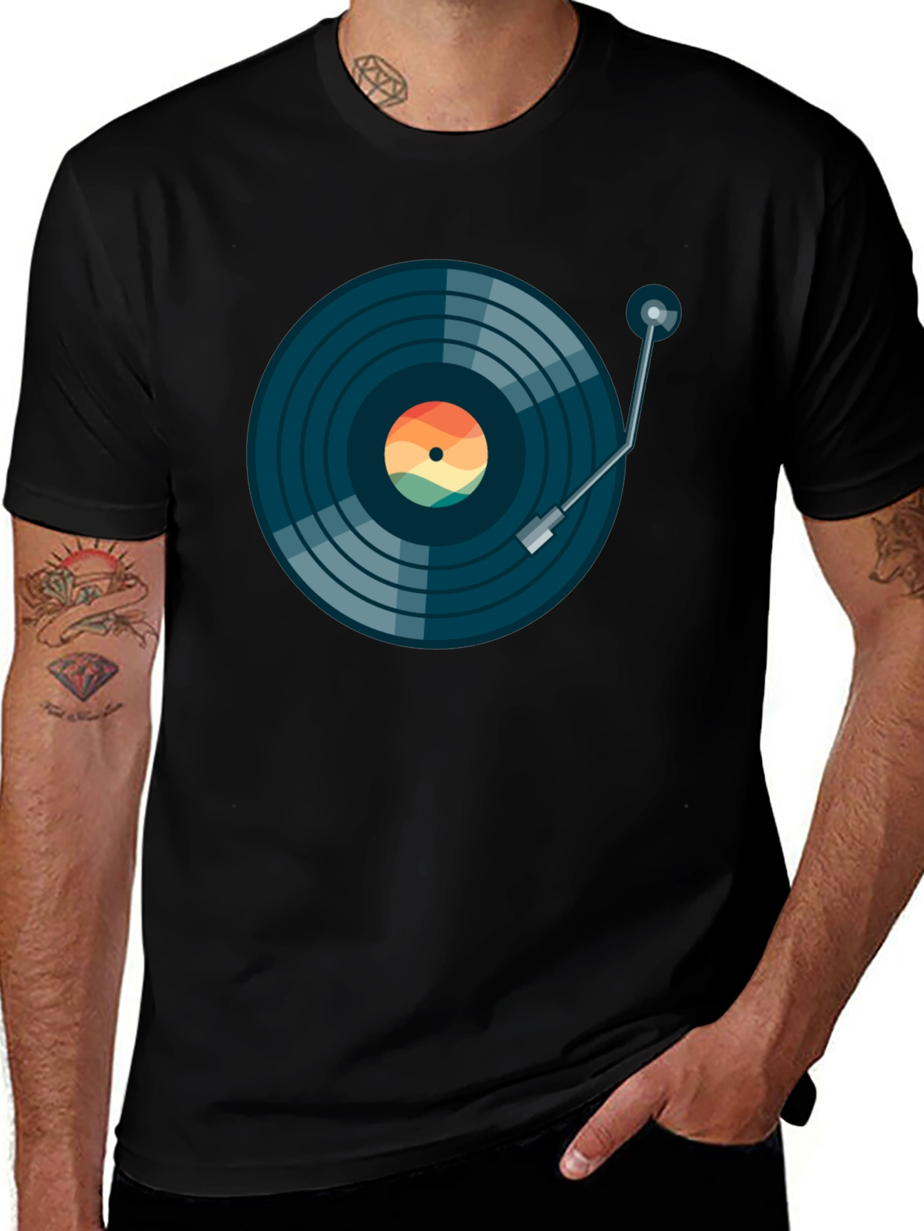 Retro Vinyl Record T-Shirt - Music Lover Tee