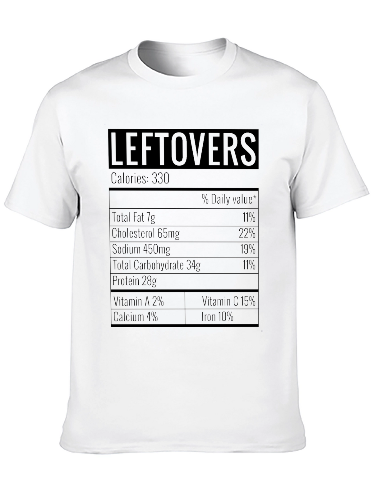 Leftovers Nutrition Facts Graphic T-Shirt