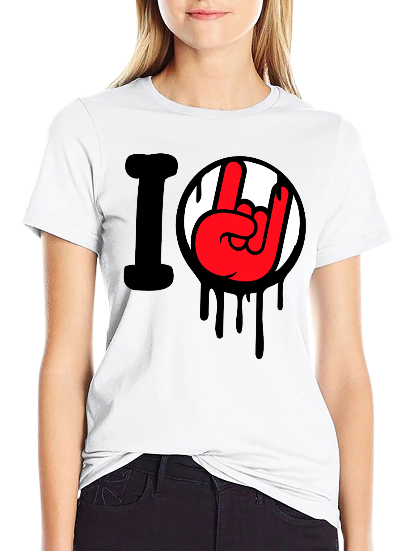 I Love Rock Hand Gesture Tee