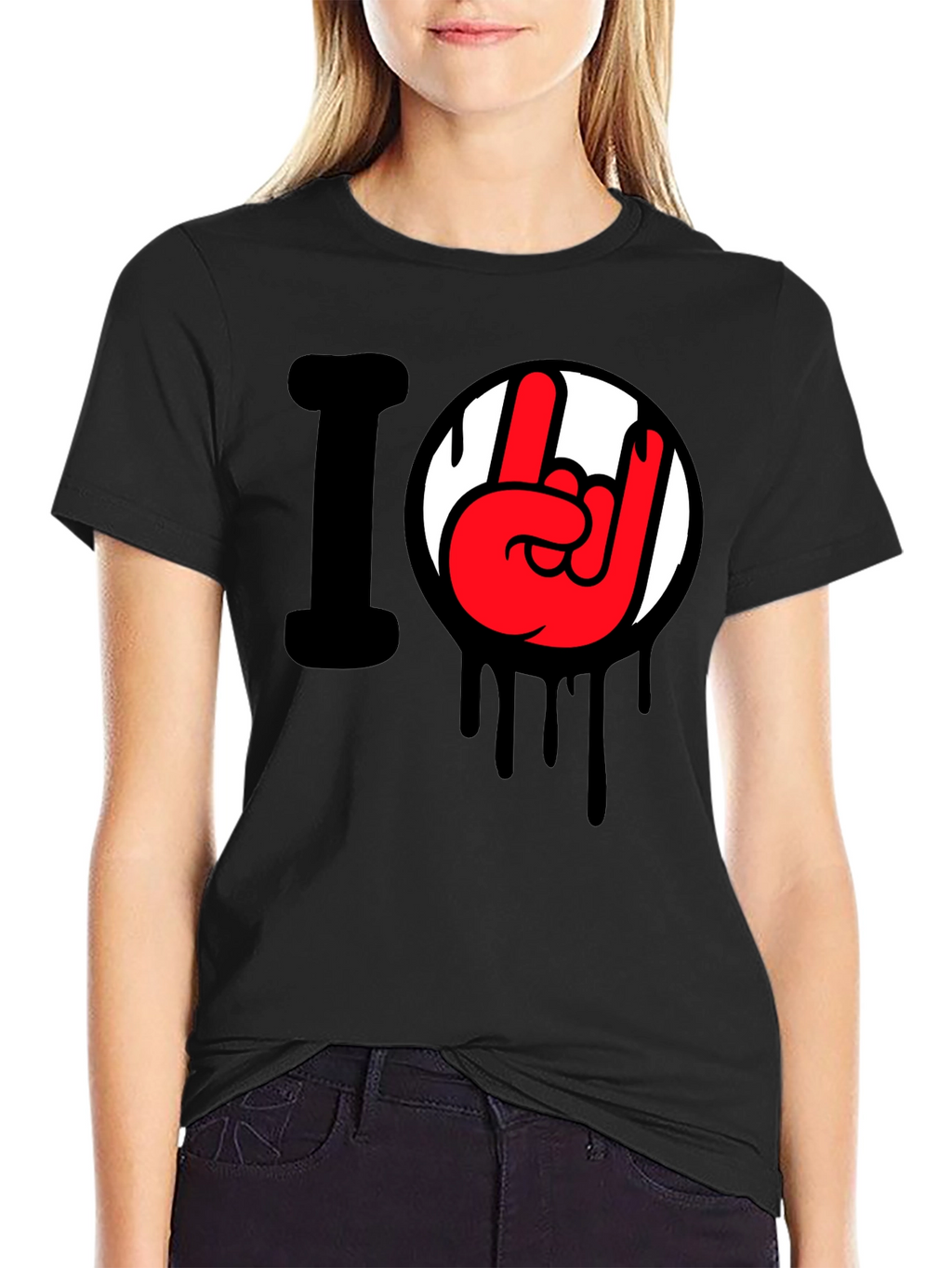 I Love Rock Hand Gesture Tee