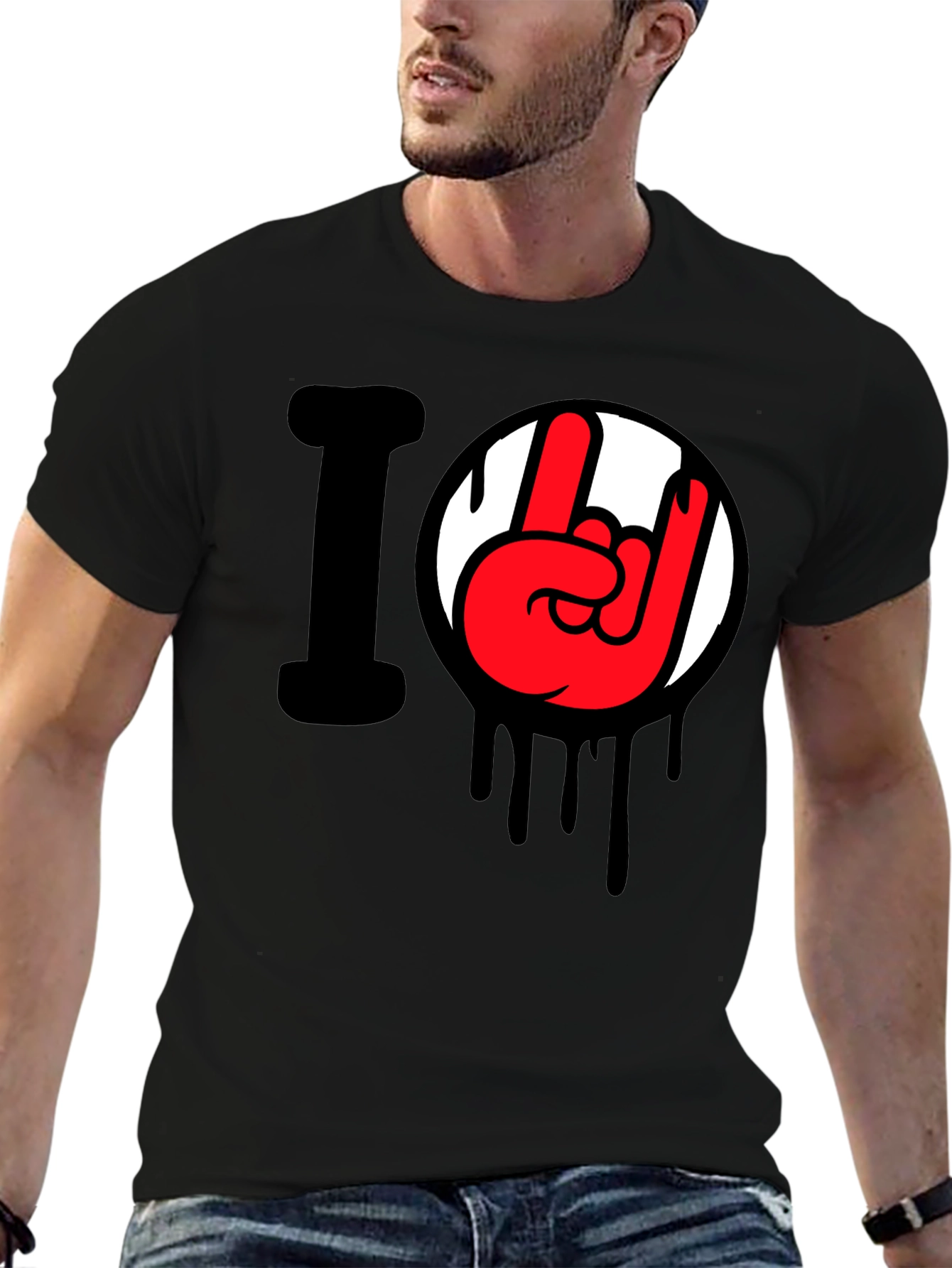 I Love Rock Hand Gesture Tee
