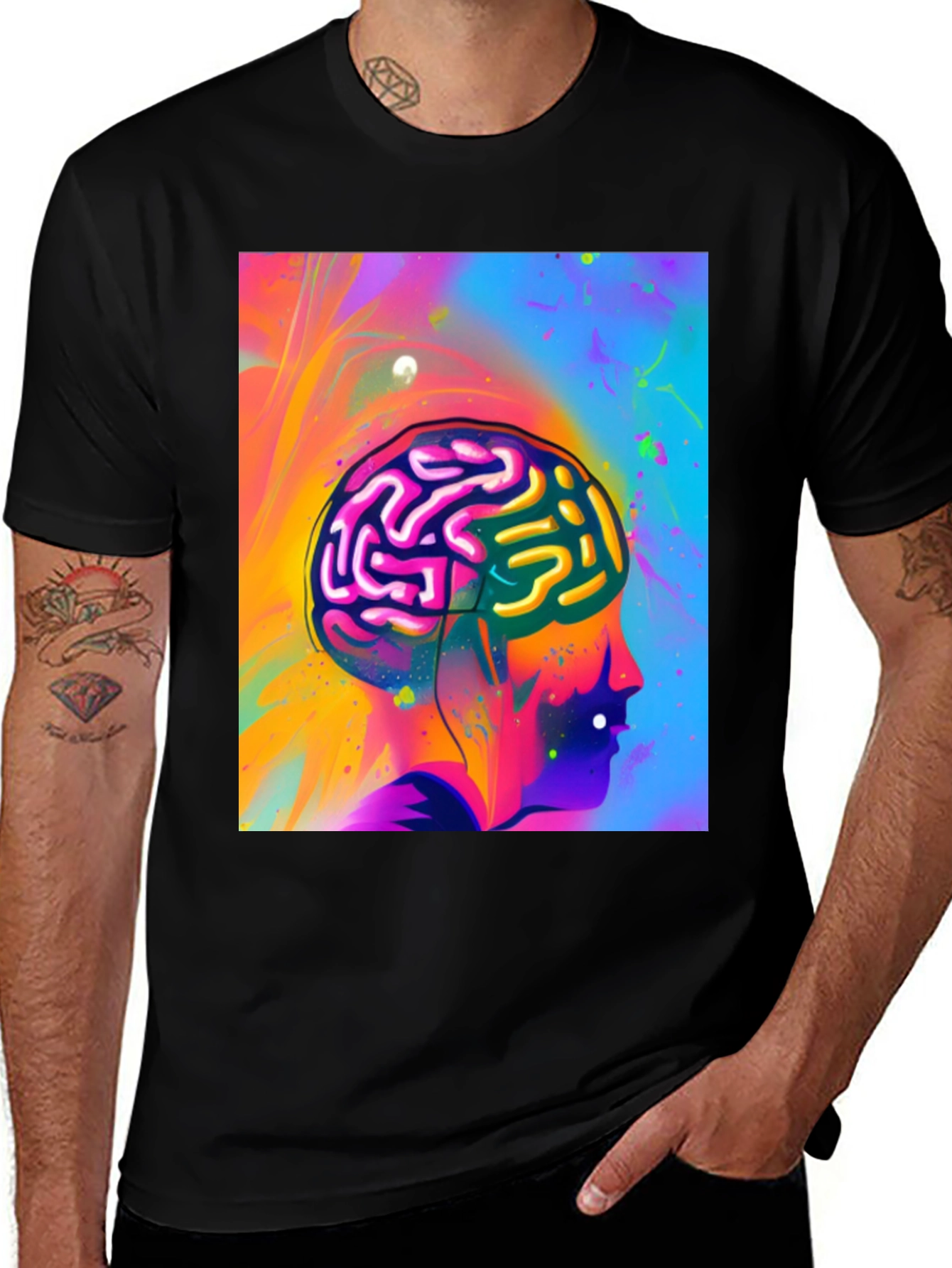 Psychedelic Mind T-Shirt - Colorful Brain Graphic Tee