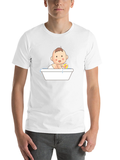 Baby in Tub Graphic Tee - Black Cotton T-Shirt