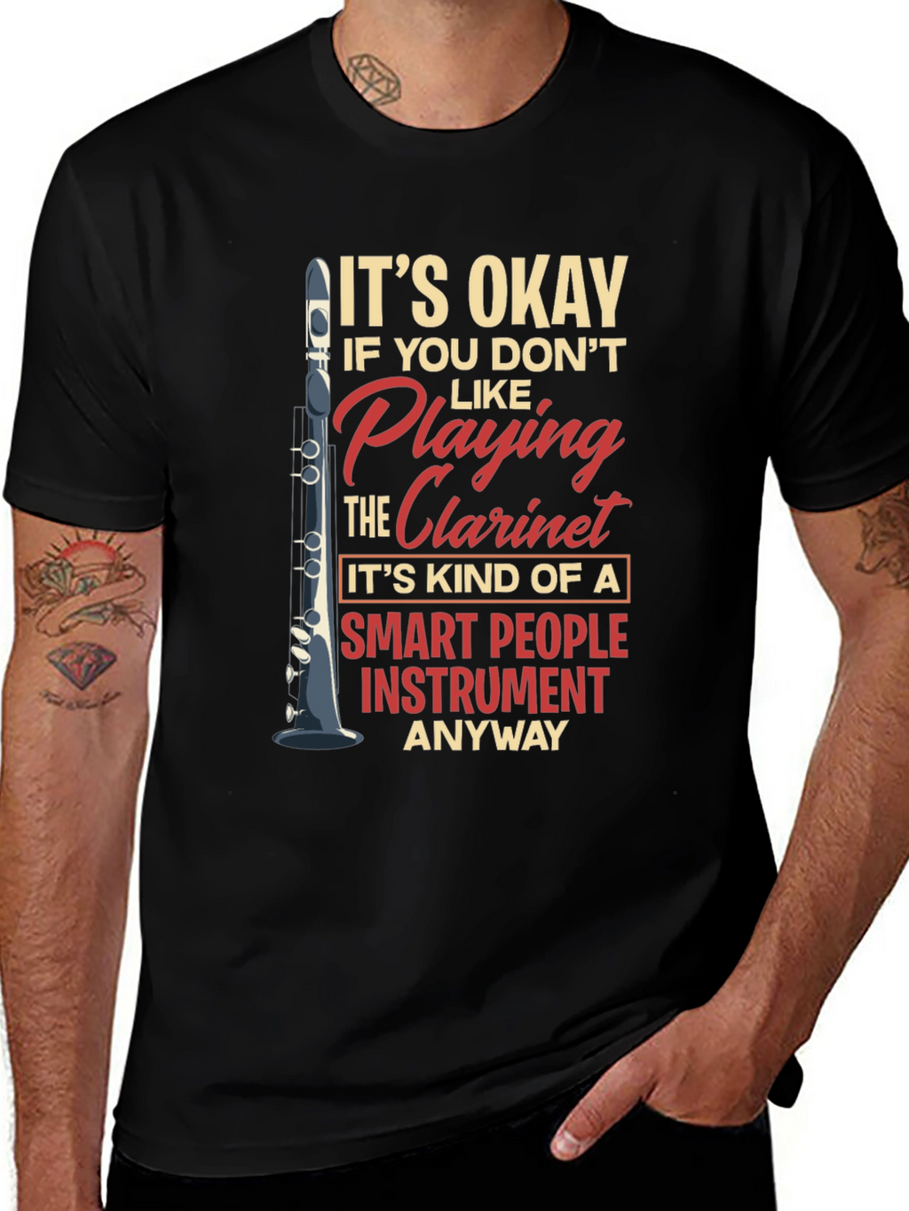 Funny Clarinet Player Smart People Instrument T-Shirt