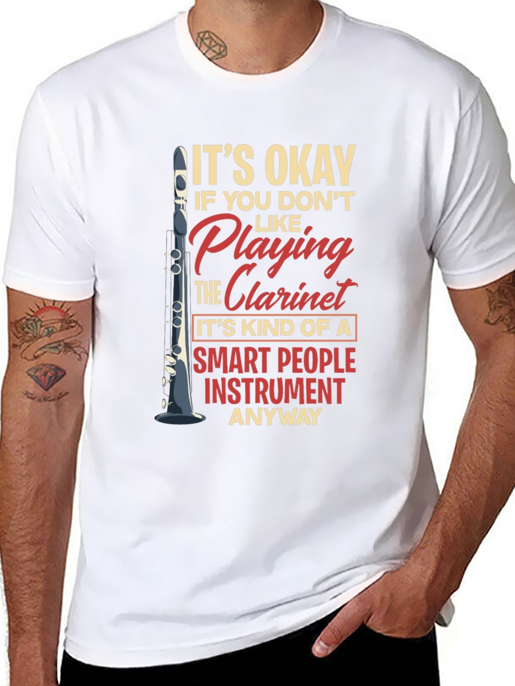 Funny Clarinet Player Smart People Instrument T-Shirt