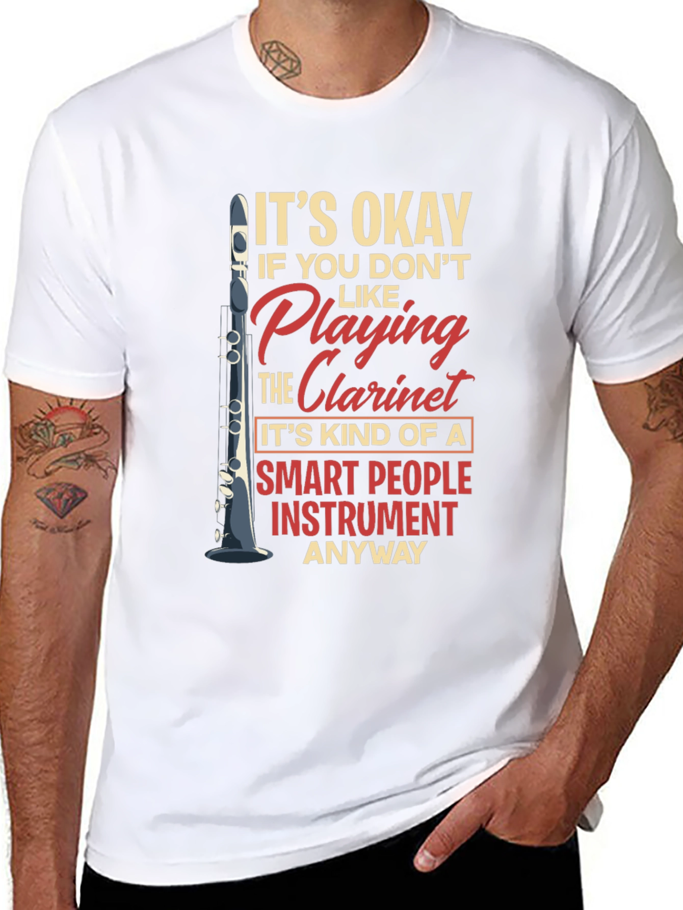 Funny Clarinet Player Smart People Instrument T-Shirt