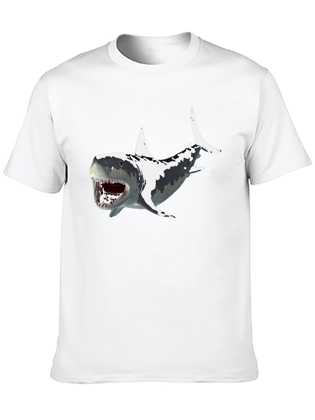 Shark Graphic Print Mens Black T-Shirt
