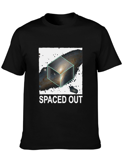 Spaced Out Galaxy Cube Black T-Shirt