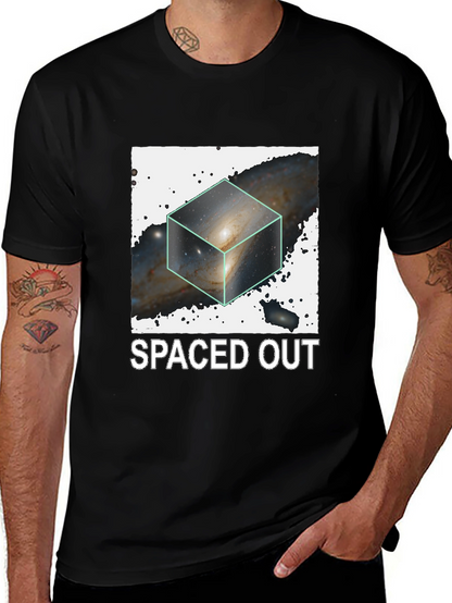 Spaced Out Galaxy Cube Black T-Shirt