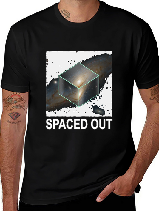 Spaced Out Galaxy Cube Black T-Shirt