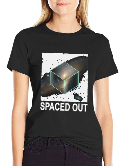 Spaced Out Galaxy Cube Black T-Shirt